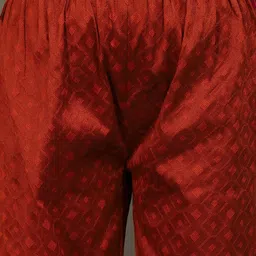 Varanga Rust Geometric Woven Design Regular Thread Work Kurta With Trouser With Dupatta image 2
