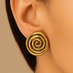 ISHTAARA Gold-Plated Stainless Steel Earrings-image-47