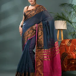 DESH BIDESH Zari Silk Cotton Kanjeevaram Saree-image-60