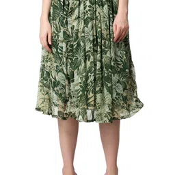 MINOS Printed Flared Midi Skirt-image-98