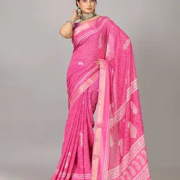 NIRMAL CREATION Ethnic Motifs Printed Pure Cotton Saree-18