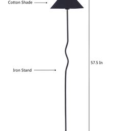 Devansh Black Frustum Floor Lamp With Shade image 3