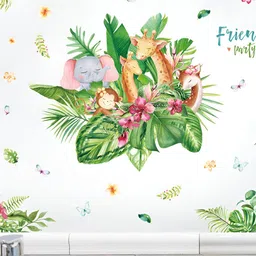 INDIAN ROYALS White & Green Animal Printed Self-Adhesive & Durable Wall Sticker-image-71