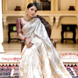 STYLEELITE Woven Design Zari Pure Silk Kanjeevaram Saree-10