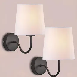Decorcity Beige & Black Metal Contemporary Frustum Shaped Wall Lamp-17