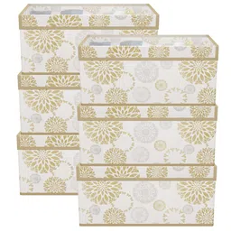 Kuber Industries White 6 Pieces Drawer Organiser With Lid image 2