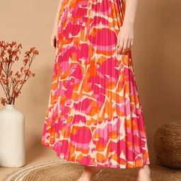 OTABU Printed A-line Maxi Skirts-25