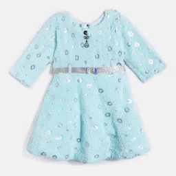BAESD Girls Floral Self Design Fit and Flare Dress-picture-24