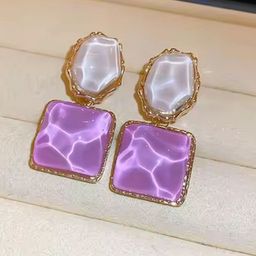 ISHKAARA Gold-Plated Crystals Studded Contemporary Drop Earrings-image-76