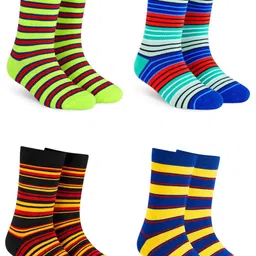 Dynamocks Pack Of 4 Striped Calf-Length Socks-51
