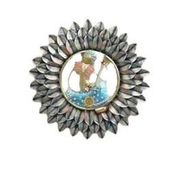 vedas Mystic Indiana White & Blue Textured Shaurya Musician Sitar Wall Plates-image-47