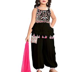 MD ENTERPRISE Kids-Girls Black Clothing Set-image-8