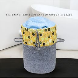 Ariya Laundary Storage Basket Dark Grey Cotton Blend Multipurpose Organizer-36