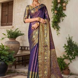 anouk rustic Anouk Floral Woven Design Zari Kanjeevaram Saree-picture-28