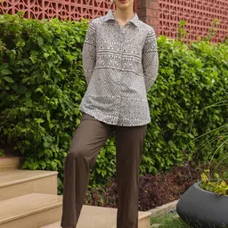 SANSKRUTIHOMES Printed Pure Cotton Shirt With Trouser Co-Ords-image-77