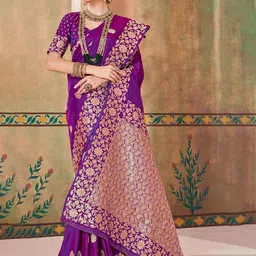 DIVASTRI Woven Design Zari Pure Silk Kanjeevaram Saree-image-73