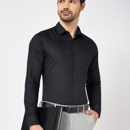 BYFORD by Pantaloons Men Spread Collar Textured Cotton Slim Fit Formal Shirt-picture-2