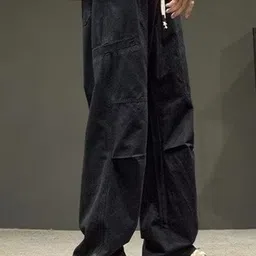 StyleCast x Revolte Men Solid Loose Fit Mid-Rise Flat-Front Easy Wash Cargos Trousers-image-44