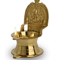 POSHIFY Brass Kamakshi Design Gold Deep - Elegant Diya Holder for Divine Ambiance-27