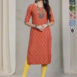 7Threads Selection Of 6 Ethnic Motifs Printed Straight Kurtas-image-58