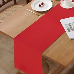 HOME COLORS.IN Red Textured Table Runner-30