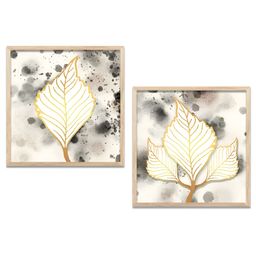 Kotart Brown & White 2 Pieces Wooden Floral & Botanical Wall Arts-picture-26