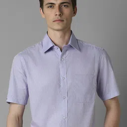 Louis Philippe Men Classic Spread Collar Geometric Printed Cotton Formal Shirt-image-17