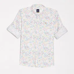 Allen Solly Junior Boys Slim Fit Opaque Printed Casual Shirt-picture-36