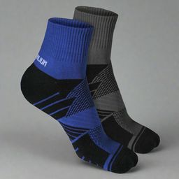 Heelium Unisex Pack Of 2 Striped Above Ankle Length 3X Tougher & Durable Athletic Socks-21