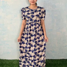 Lotus Fashions By Blue Velvet Women Maternity Printed Maxi Nightdress-image-33