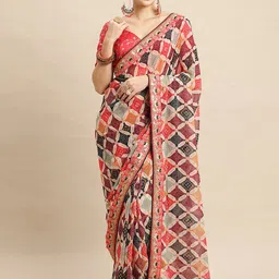 KALINI Bandhani Embroidered Printed Saree-40