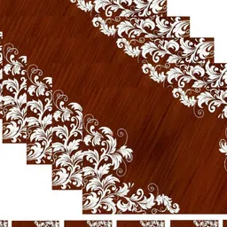 REVEXO 6Pc Brown & White Printed Rectangle Costers & Table Placemats image 4