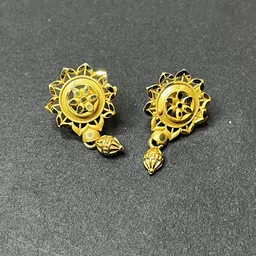 Anshenterpris 1Gram Gold-Plated Floral Drop Earrings-image-93