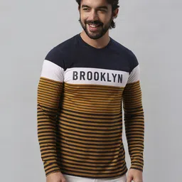 BE POSITIVE Men Striped Round Neck T-shirt-picture-48