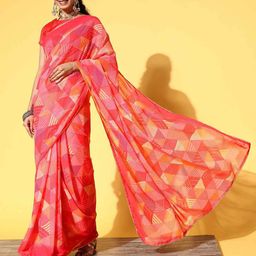 HERE&NOW Sequinned Pure Georgette Saree-image-90