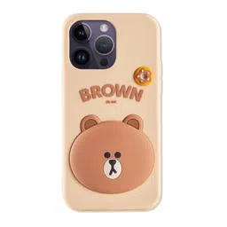 CASE CREATION iPhone 15 Plus 3D Line Friends Teddy Cartoon Back Case-52