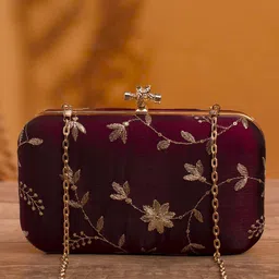 ARTKLIM Women Threadwork Embroidered Purse Clutch-39