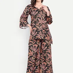 TILISM Printed V Neck Tunic With Trousers Co-Ords-13