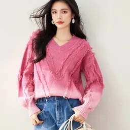 JC Collection Women Pullover with Fuzzy Detail-image-43