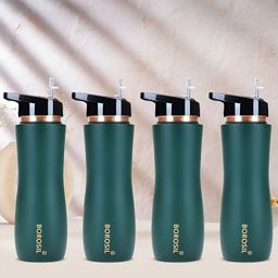 BOROSIL Green & Black 4 Pieces Copper Water Bottle 750ml Each-image-9