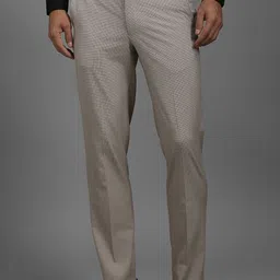 Louis Philippe Men Textured Printed Slim Fit Trousers-image-56
