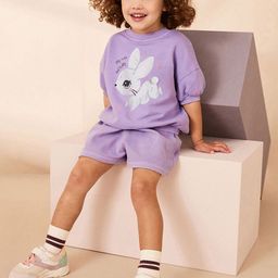 YK Printed Kid-Girls T-Shirt & Shorts Clothing Set-image-16