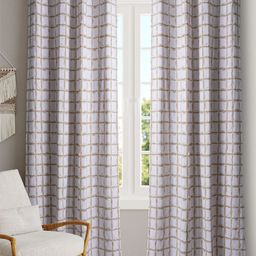 BLANC9 White & Beige 2 Pieces Geometric Black Out Door Curtain-24