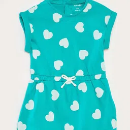 KIABI Girl Heart Print Round Neck A-Line Cotton Dress-image-78