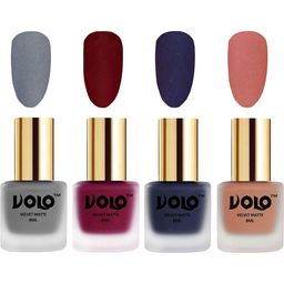 VOLO Set Of 4 Velvet Matte Nail Polish- 8 ml Each- Shade- 20- 25- 31- 38-53