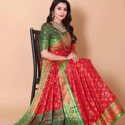 AKSH FASHION Red Silk Blend Sarees-picture-20