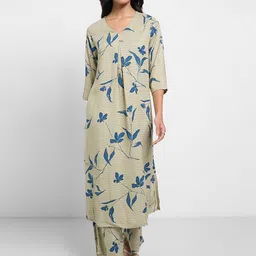 RANGMANCH BY PANTALOONS Women Ethnic Motifs Printed Regular Kurta with Trousers-picture-17