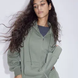 H&M Oversized Zip-Through Hoodie-image-8