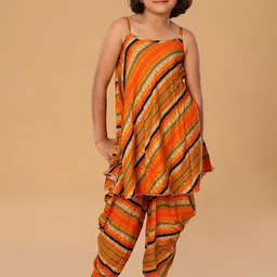 The Mini Trunk Girls Printed Regular Kurta with Dhoti Pants-image-7