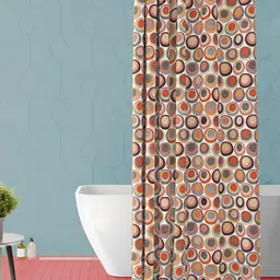 ArtzFolio White & Blue Printed Waterproof Shower Curtains-50